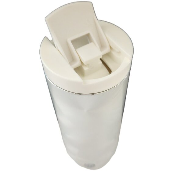 Starbucks White Pearl Brushed Feather Pattern Stainless Steel Tumbler Mug 12oz - Picture 4 of 10